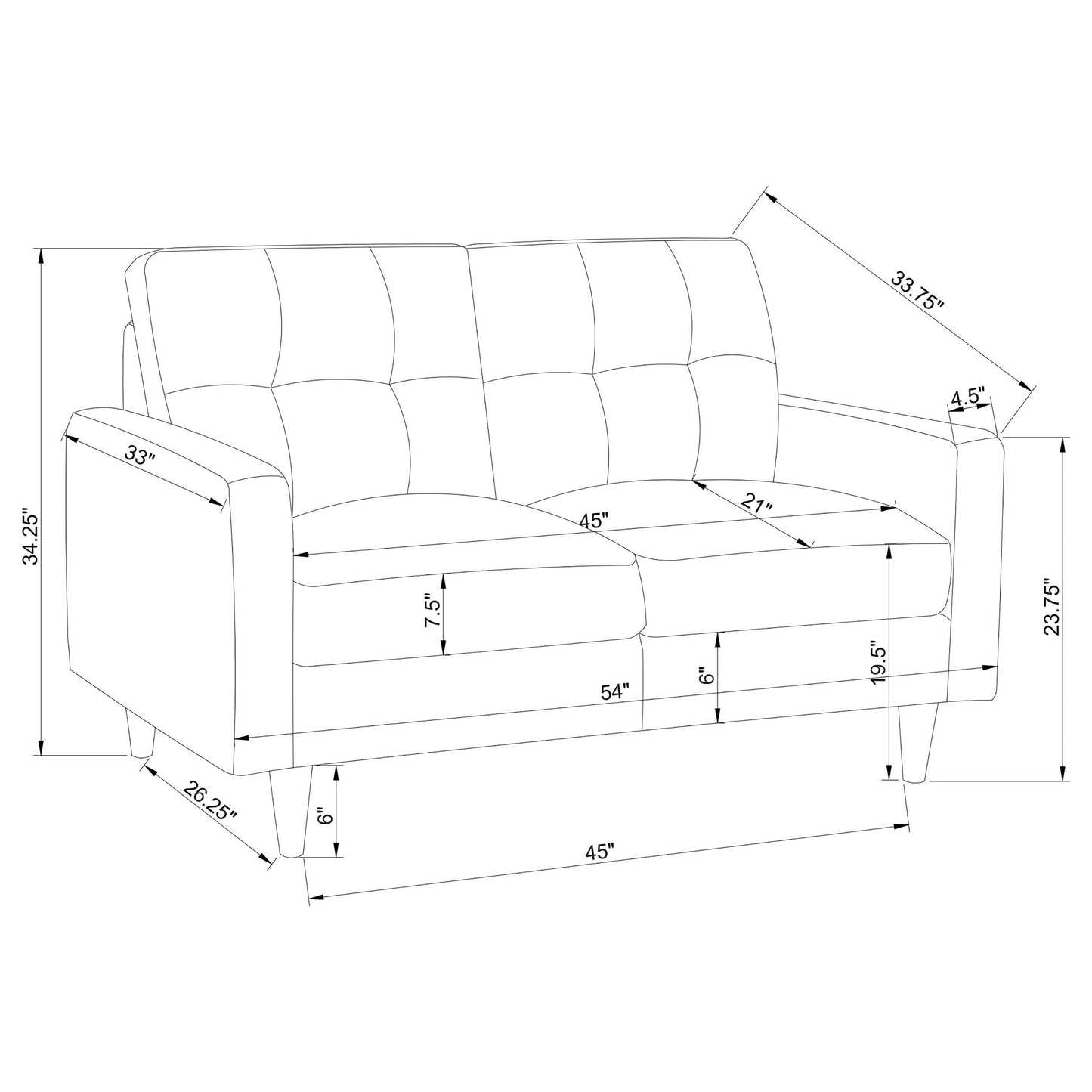 Watsonville 3-piece Upholstered Track Arm Sofa Set Grey