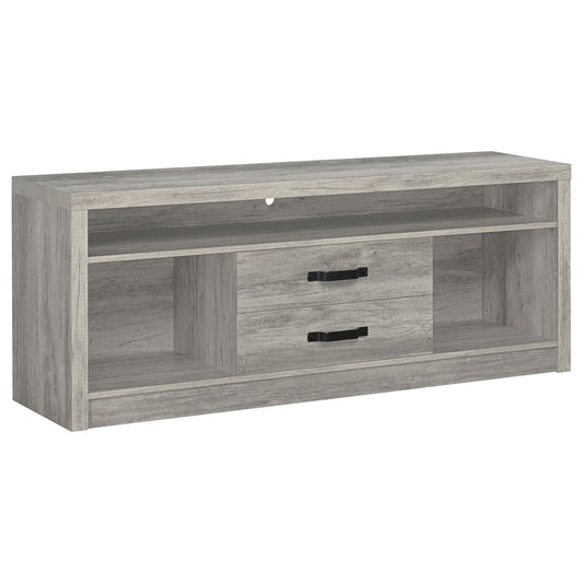 Burke 2-drawer Engineered Wood 59-inch TV Stand Grey Driftwood