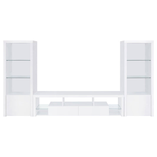 Jude 3-piece 71-inch TV Entertainment Center White High Gloss