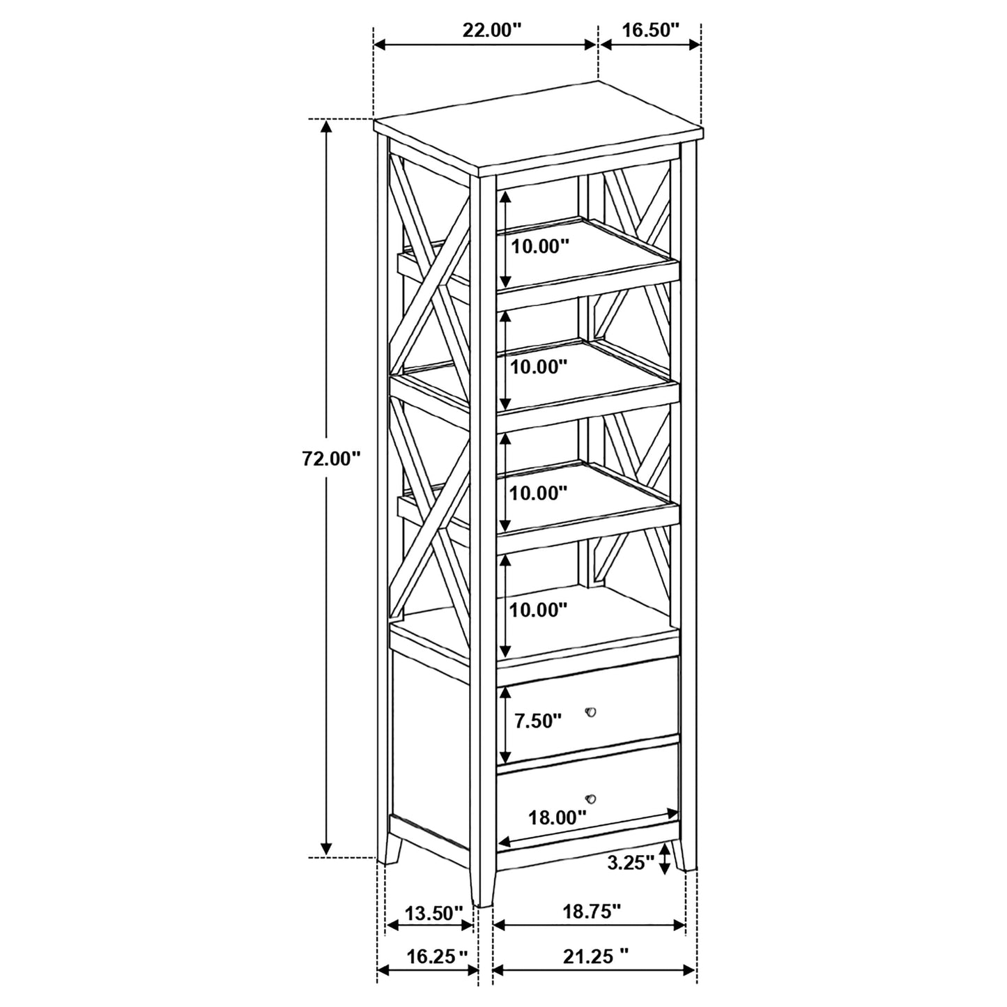 Hollis 3-piece 67-inch TV Stand Entertainment Center White