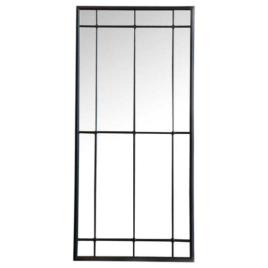 Annetta 24 x 52 Inch Window Pane Wall Mirror Black