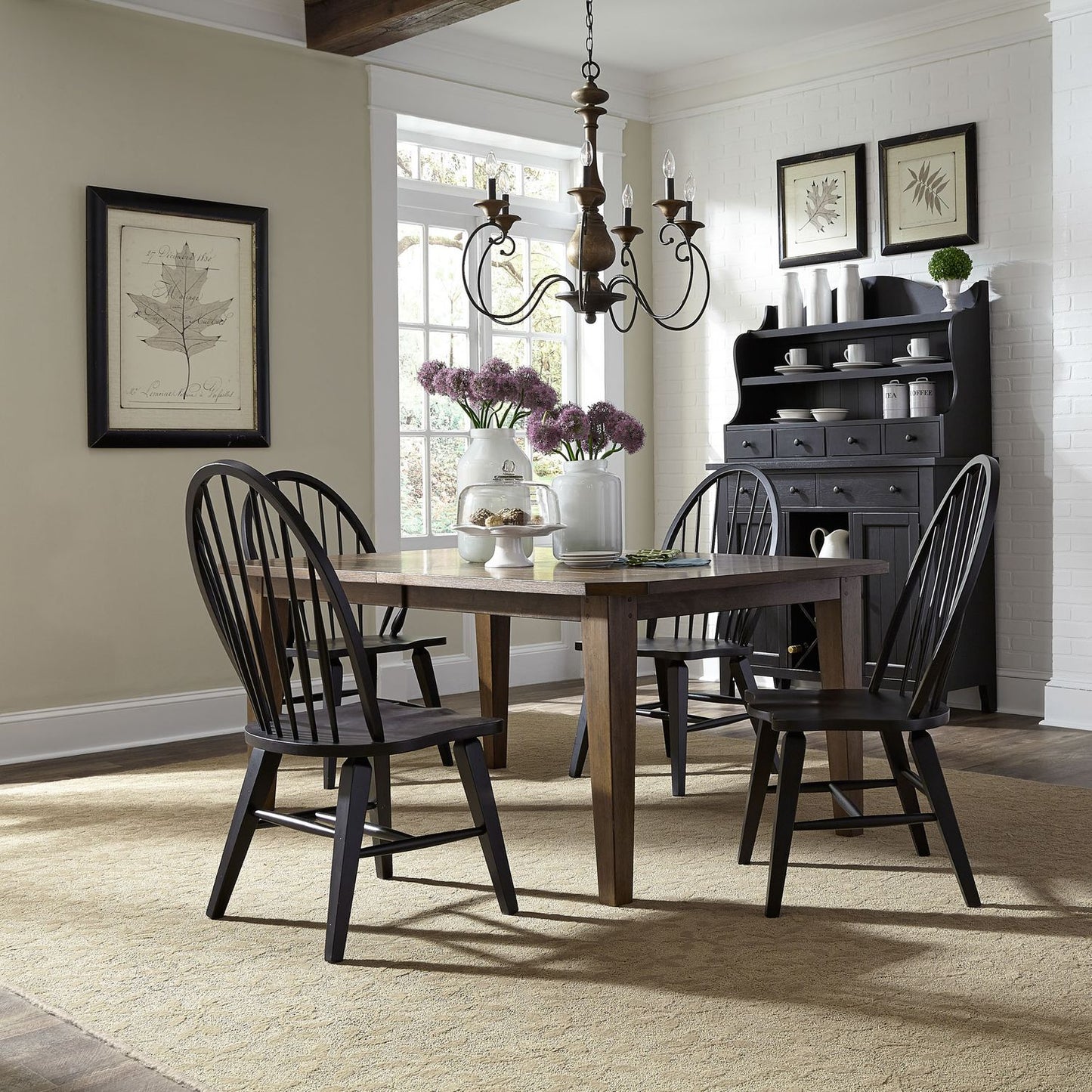 Hearthstone Ridge - 5 Piece Rectangular Table Set