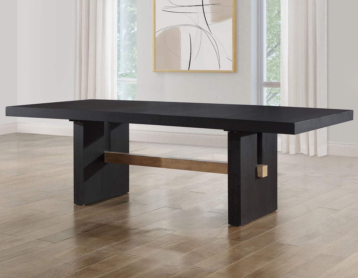 Aubrey Black 7-Piece 78-96″ Dining Set
