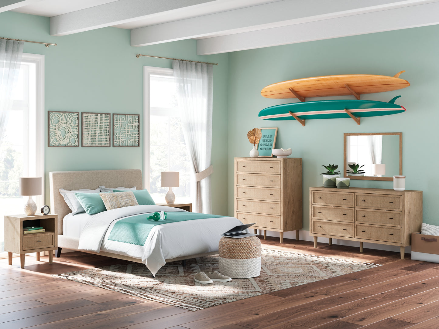 Cielden Uph Bed W/Roll Slats