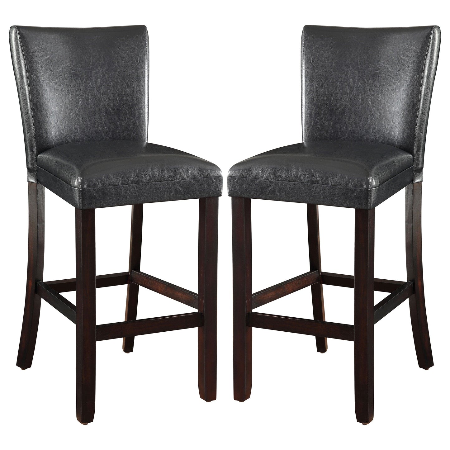 Alberton Leatherette Upholstered Bar Chair Black (Set of 2)