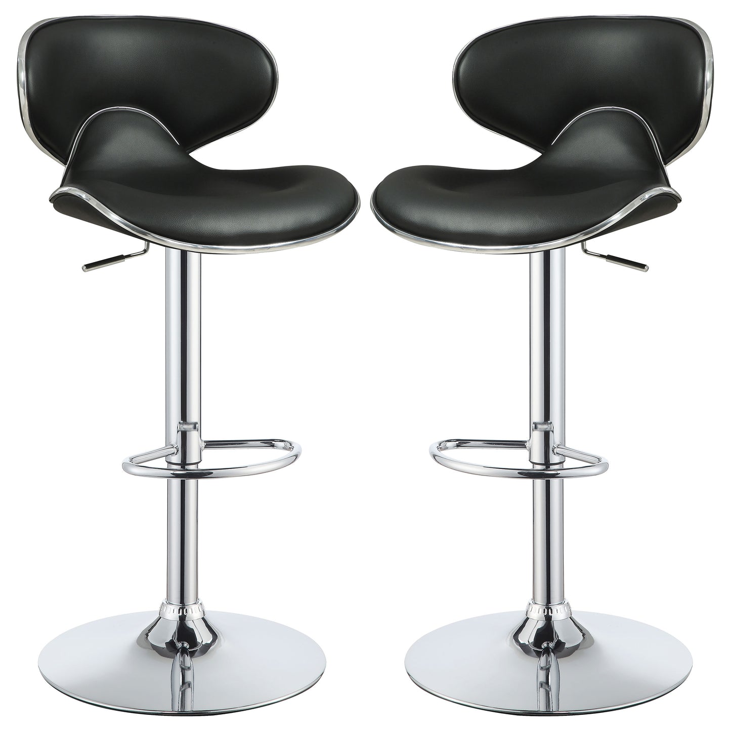 Edenton Upholstered Adjustable Bar Stool Black (Set of 2)