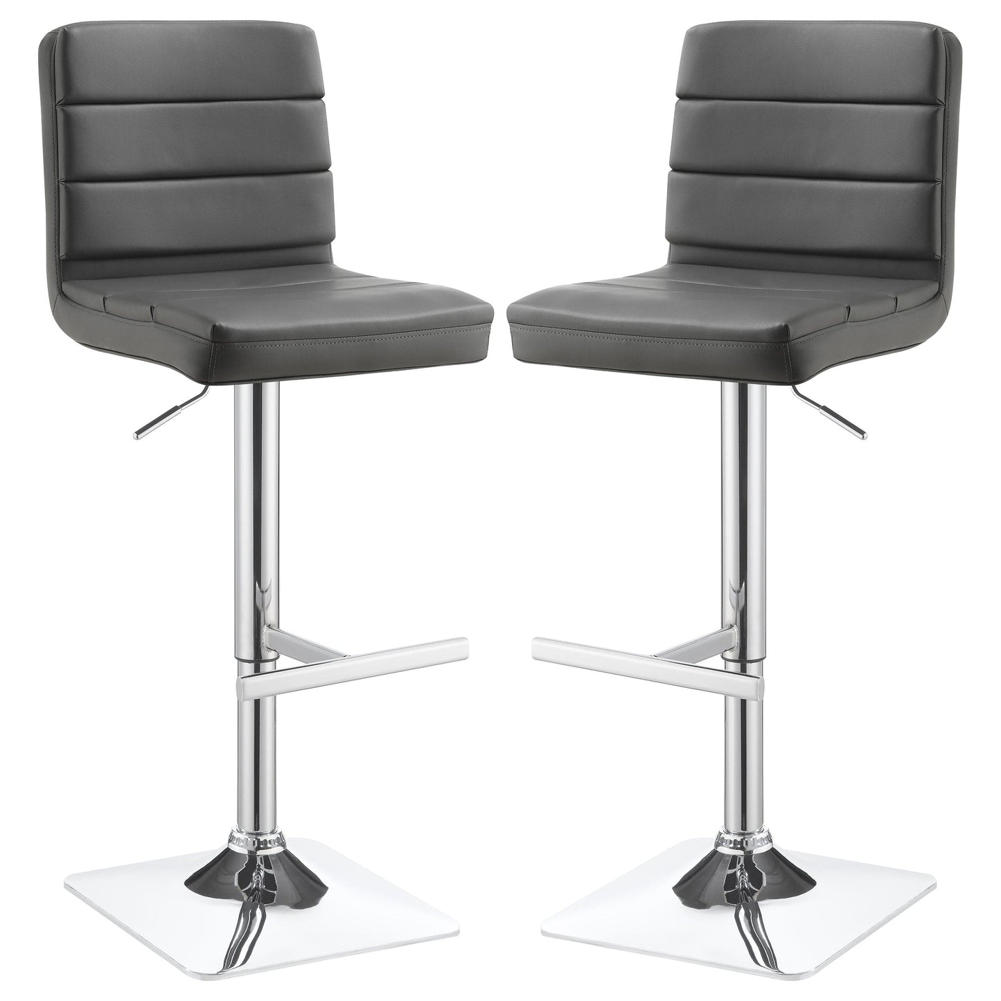 Bianca Upholstered Adjustable Bar Stool Grey (Set of 2)