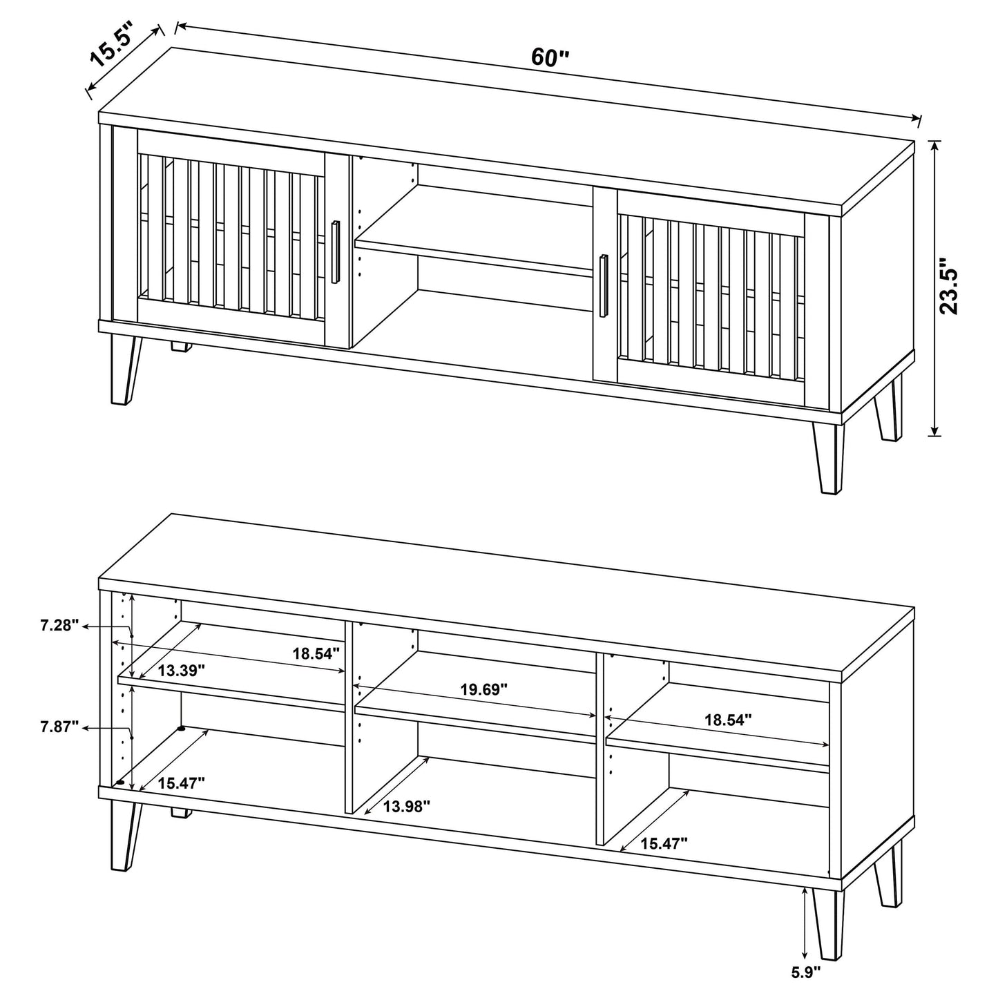 Sedona 2-door Engineered Wood 60-inch TV Stand Dark Pine