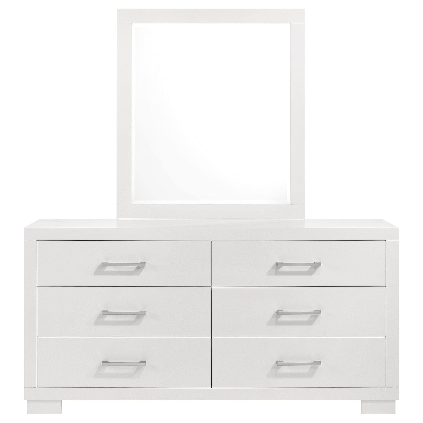 Jessica 6-drawer Dresser with Mirror Cream White