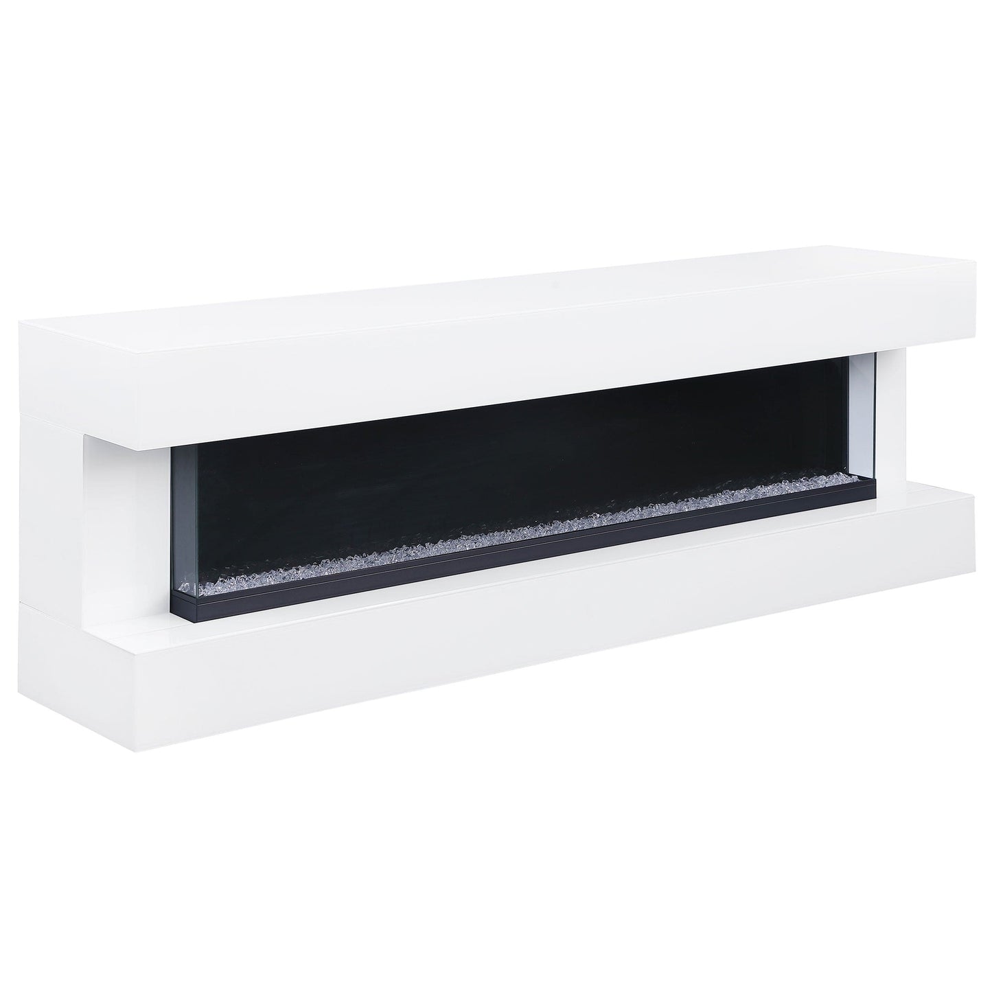 Vallerie 71-inch TV Stand with Visual Flame Box White