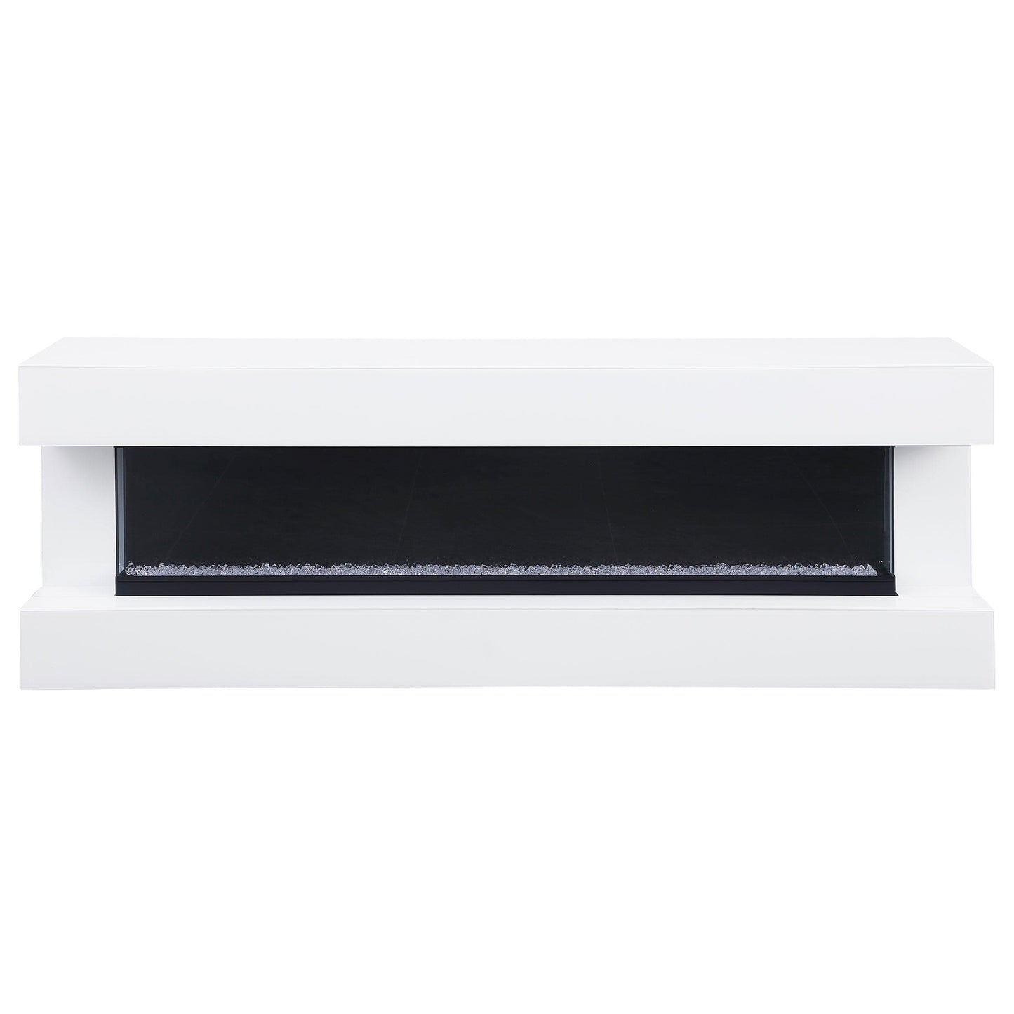 Vallerie 71-inch TV Stand with Visual Flame Box White