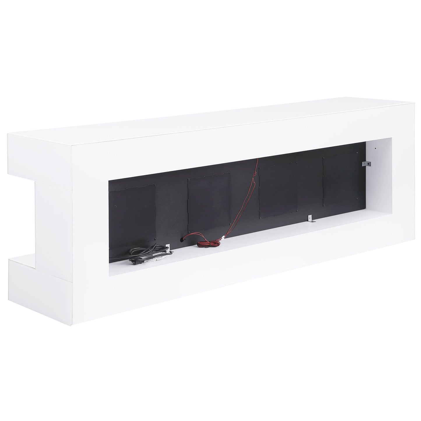 Vallerie 71-inch TV Stand with Visual Flame Box White