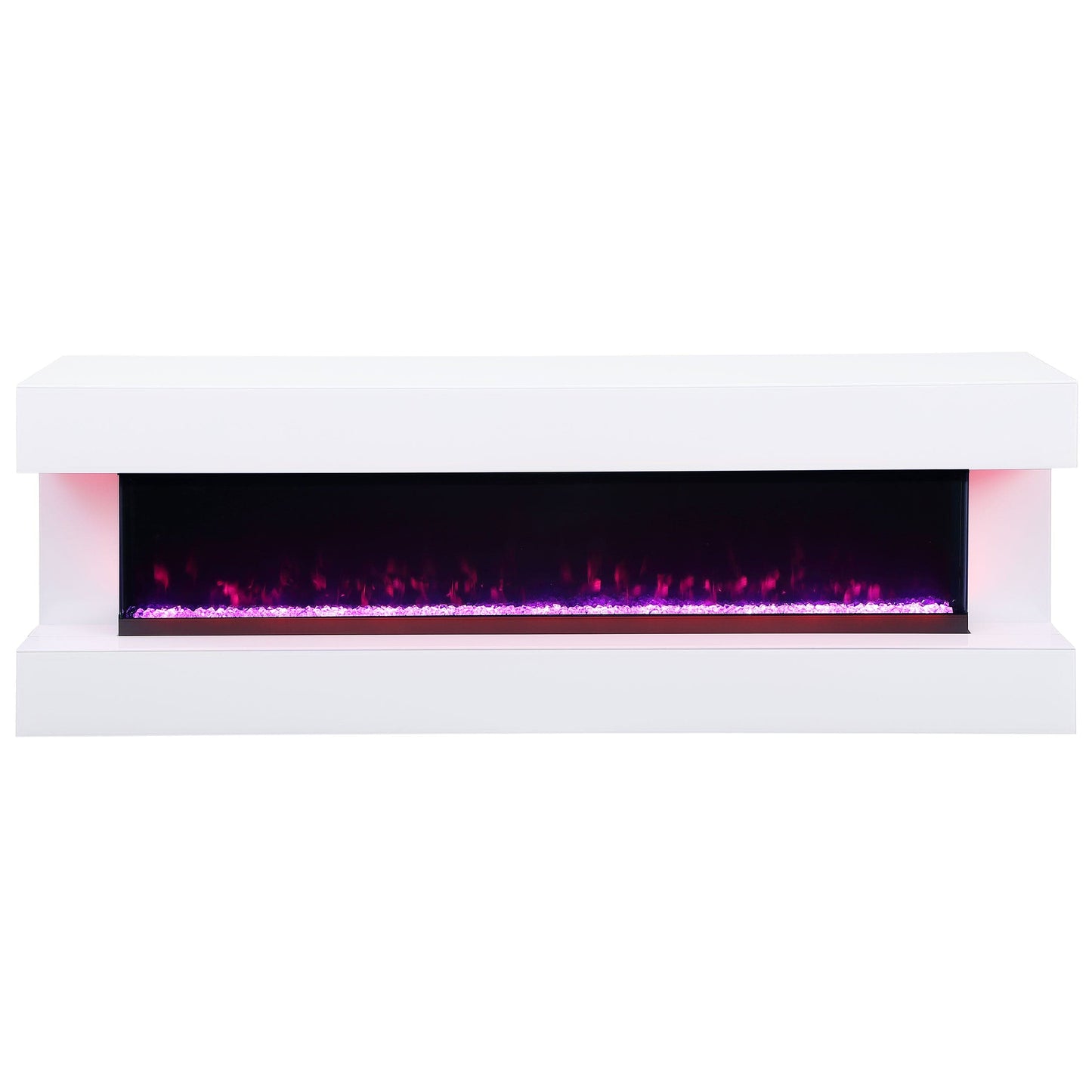 Vallerie 71-inch TV Stand with Visual Flame Box White