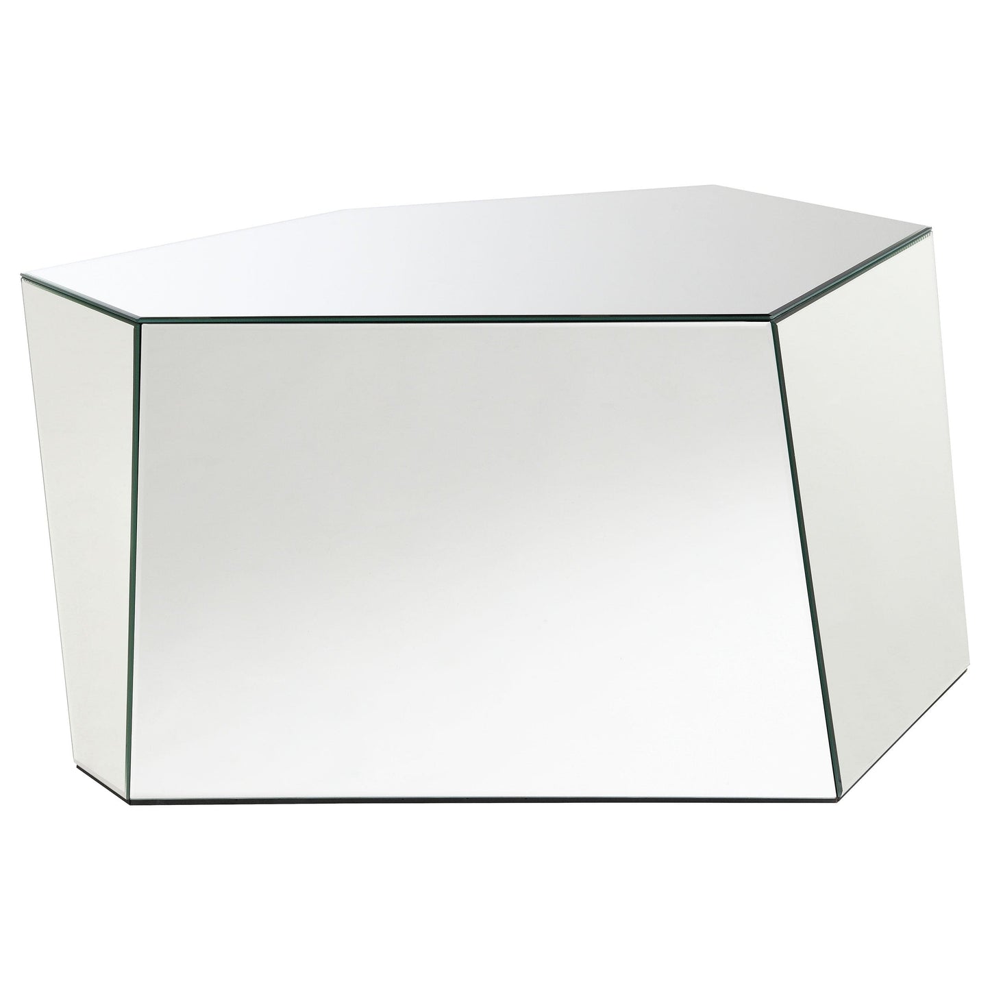 Capella Mirrored Abstract Geometric Coffee Table Silver