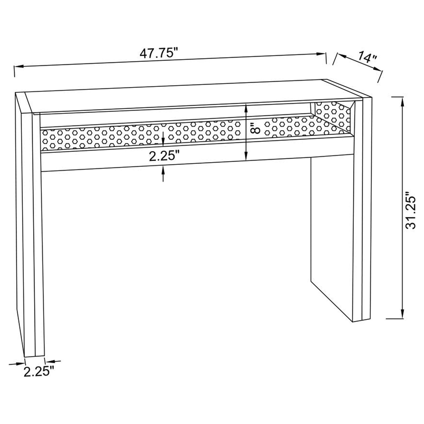 Edna Mirrored Console Table LED Lighting Silver