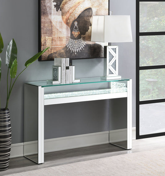 Edna Mirrored Console Table LED Lighting Silver