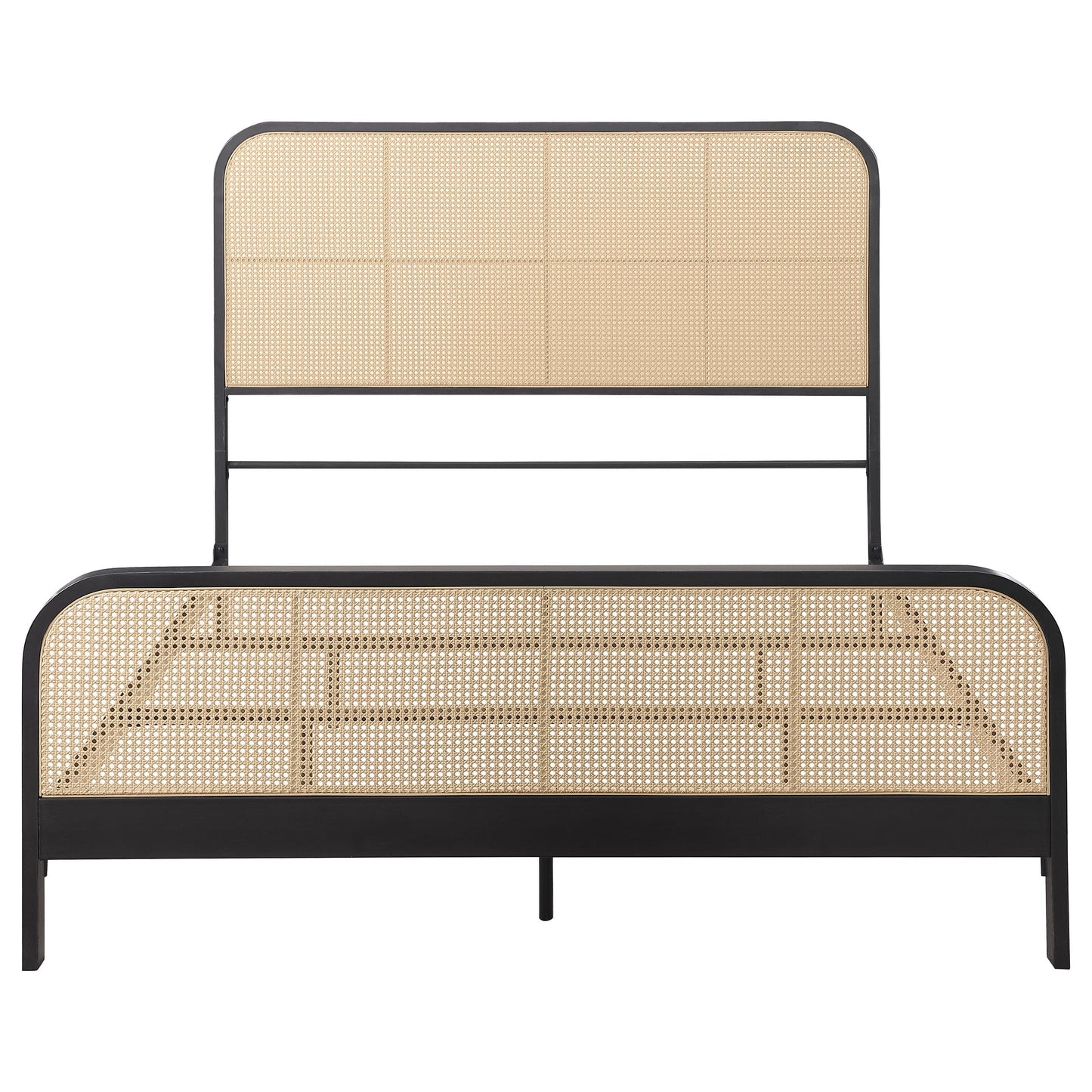 Lanewood Open Cane Webbing Metal Eastern King Bed Black