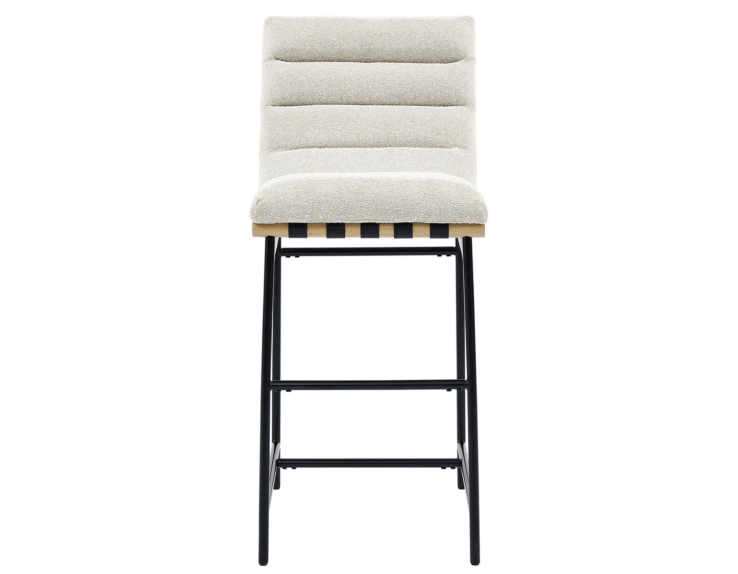Nicco 30-inch Bar Chair, Eggshell Polyester Fabric