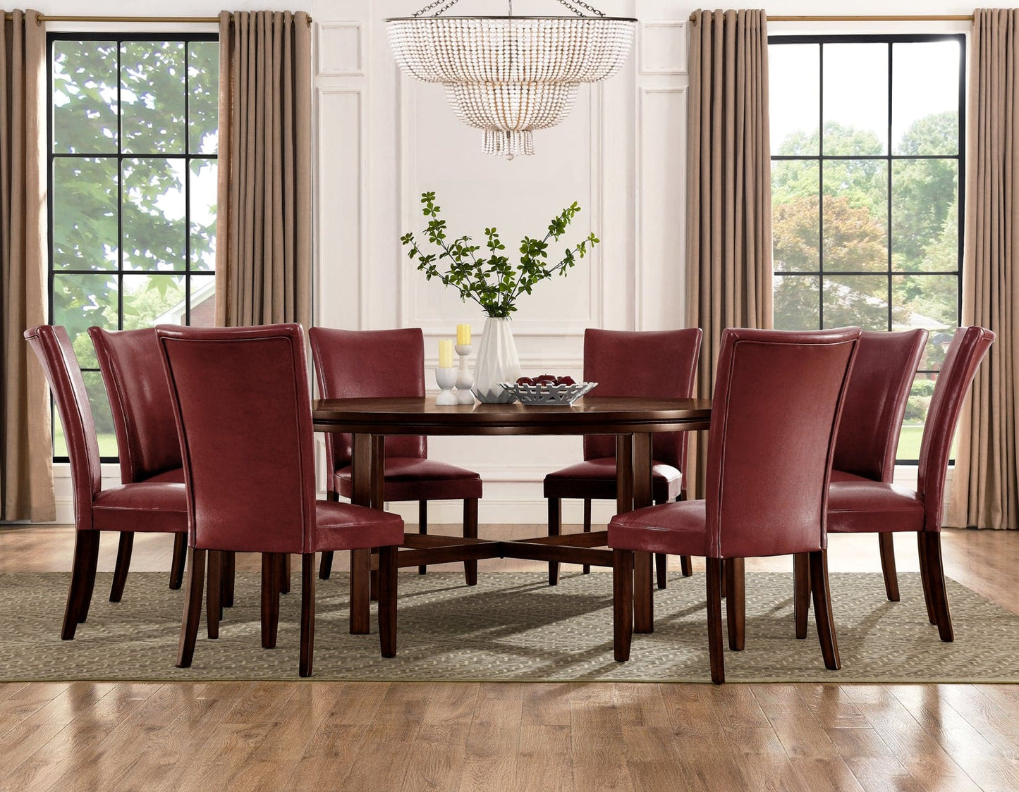 Hartford Vegan Leather Side Chair, Red