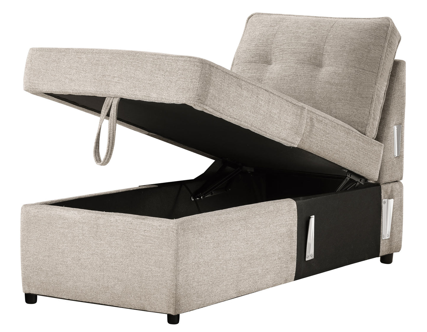 Noah Reversible Storage Chaise, Tan