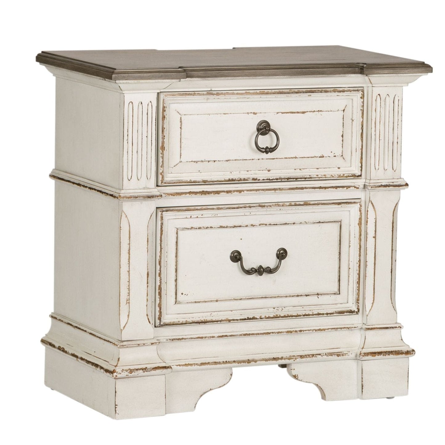 Abbey Park - King Uph Sleigh Bed, Dresser & Mirror, Night Stand