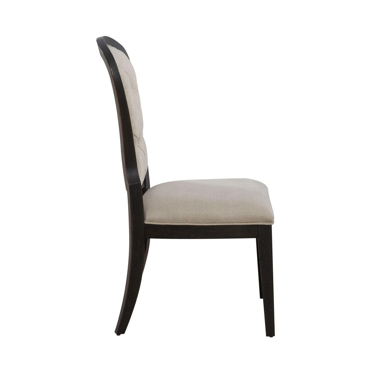 Americana Farmhouse - Uph Tufted Back Side Chair - Black