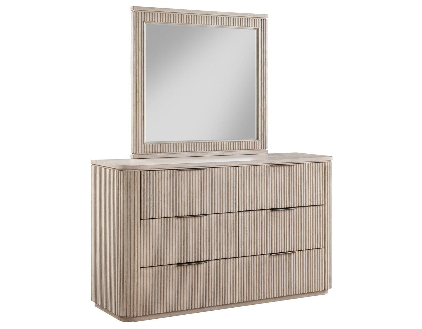 Henry Reeded 42″ Mirror, Tan Finish