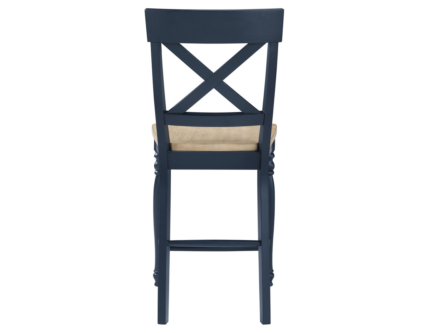 Darcy Solid Wood 24″ Counter Stool, Midnight Blue and Natural Finish