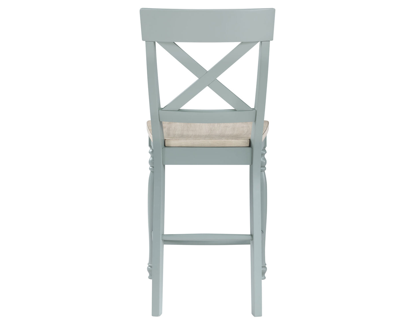 Darcy Solid Wood 24″ Counter Stool, Mint Green and Parchment Finish