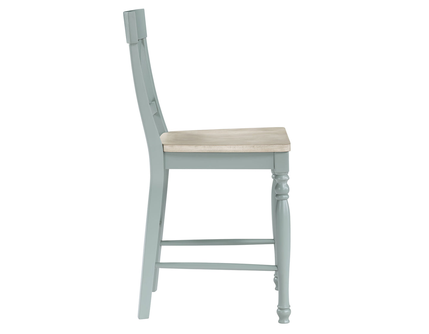 Darcy Solid Wood 24″ Counter Stool, Mint Green and Parchment Finish
