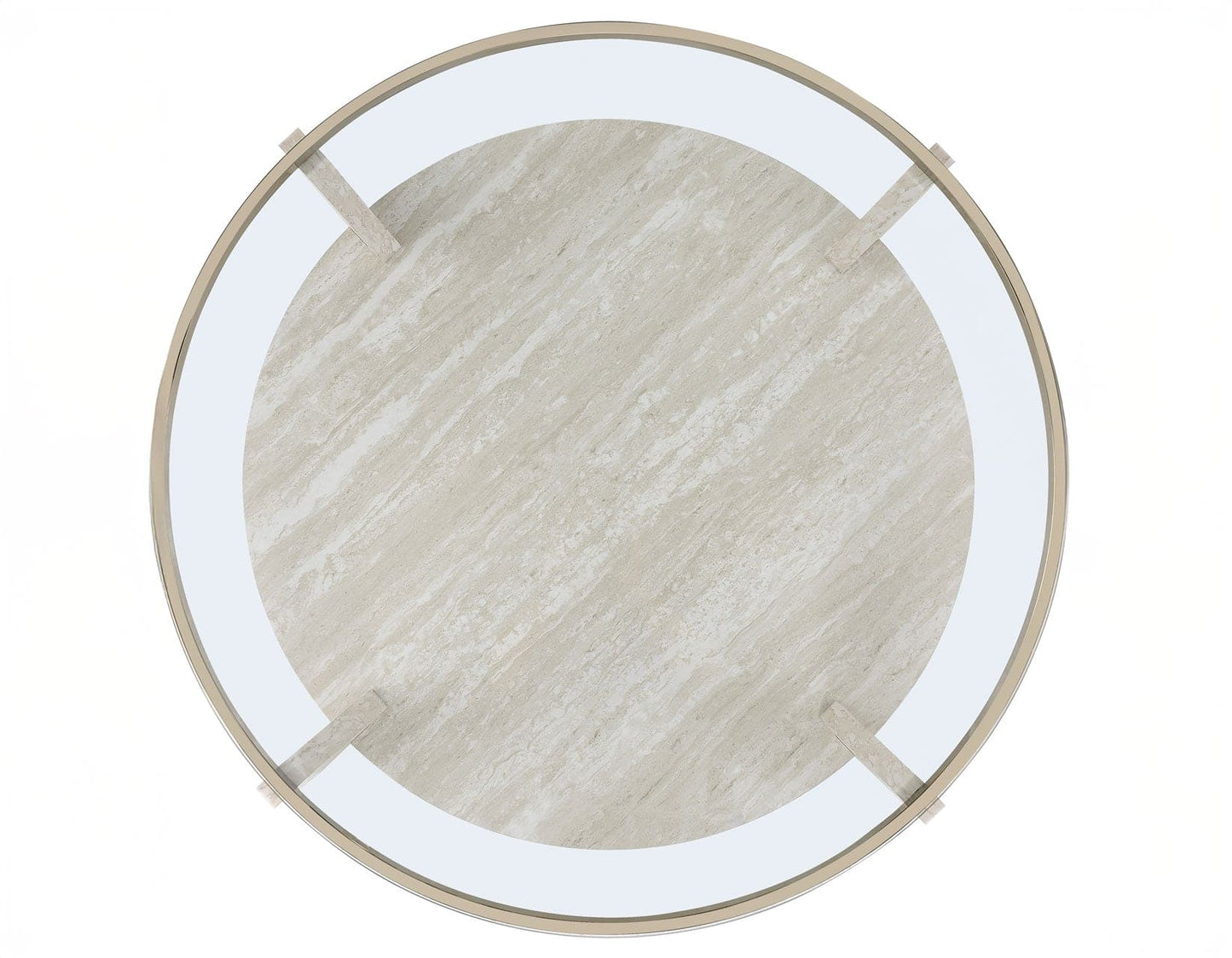 Wanda 42″ Round Glass Top Coffee Table with Casters