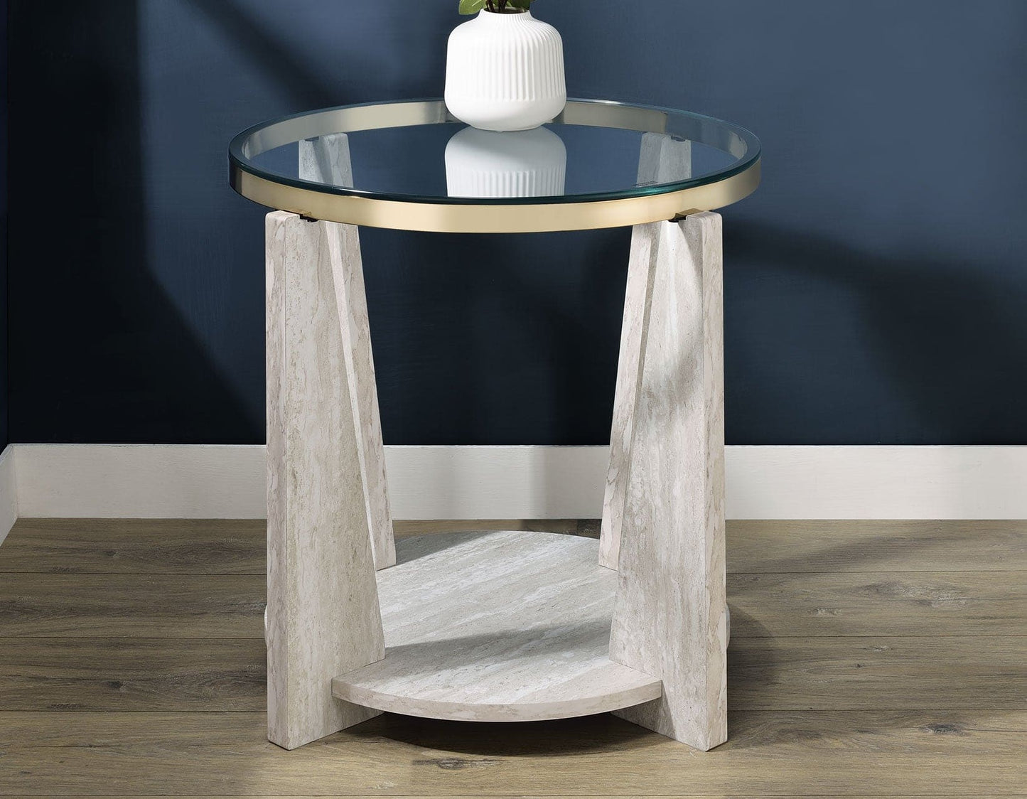 Wanda 3-Piece Glass Top Table Set with Castered Coffee Table