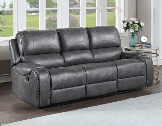 Keily Sofa, Manual Reclining, Drop-Down Console, Grey