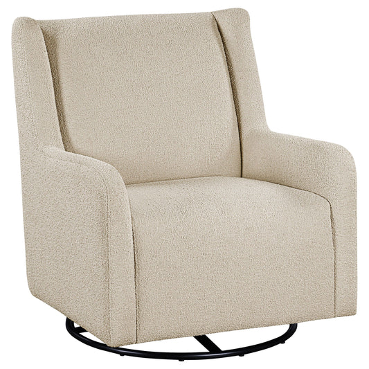 Serra Boucle Upholstered Swivel Glider Sandy Beige