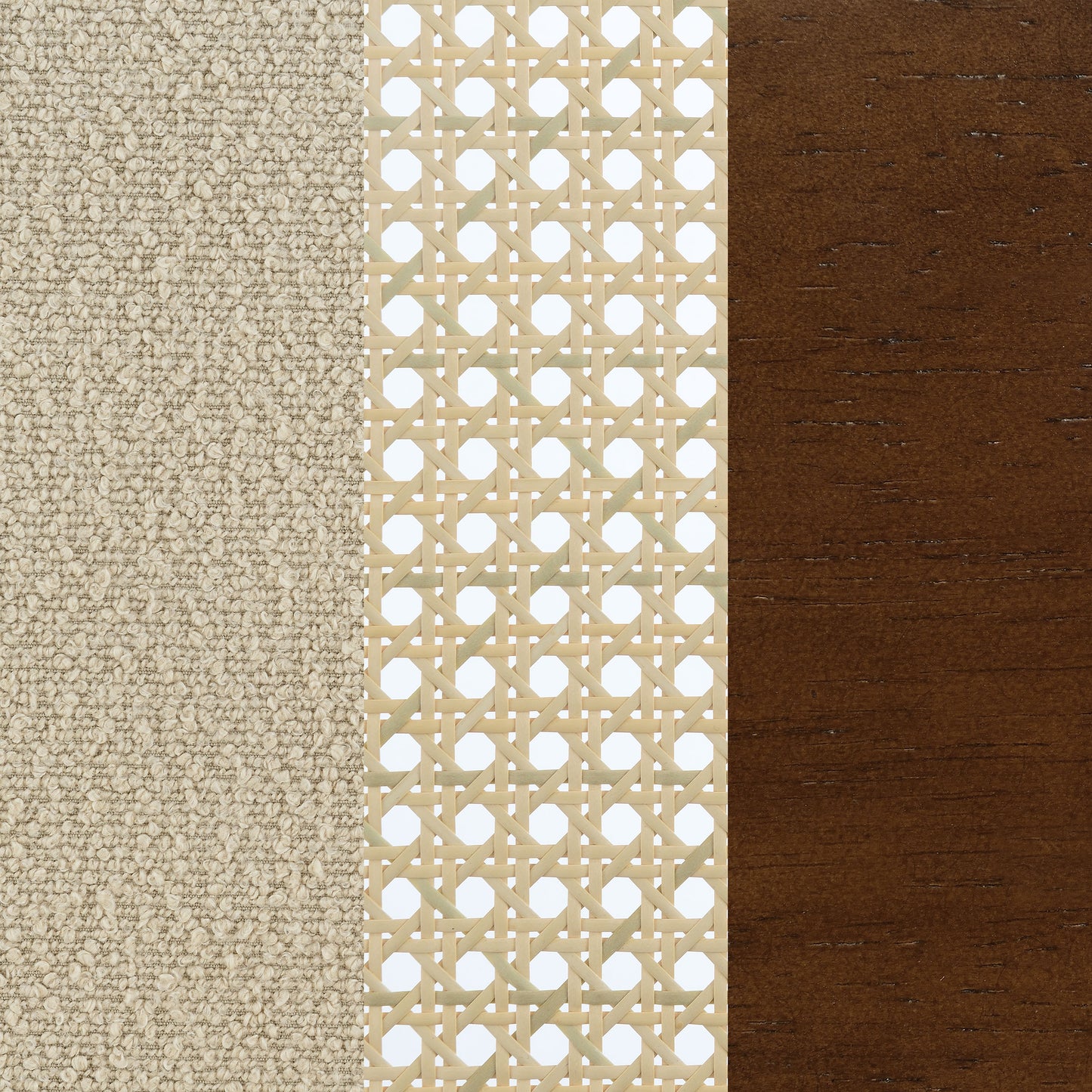 Rayo Rattan Cane Back Accent Chair with Padded Seat Camel