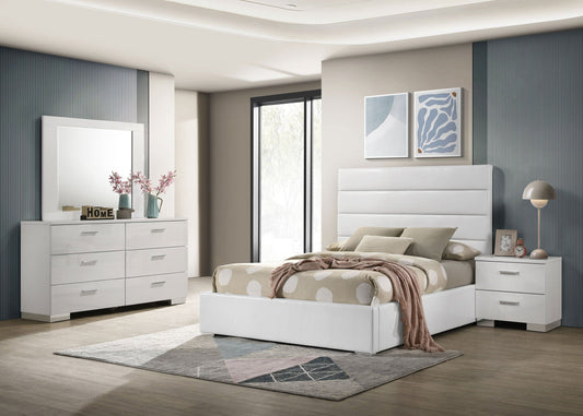 Felicity 4-piece Full Bedroom Set White High Gloss