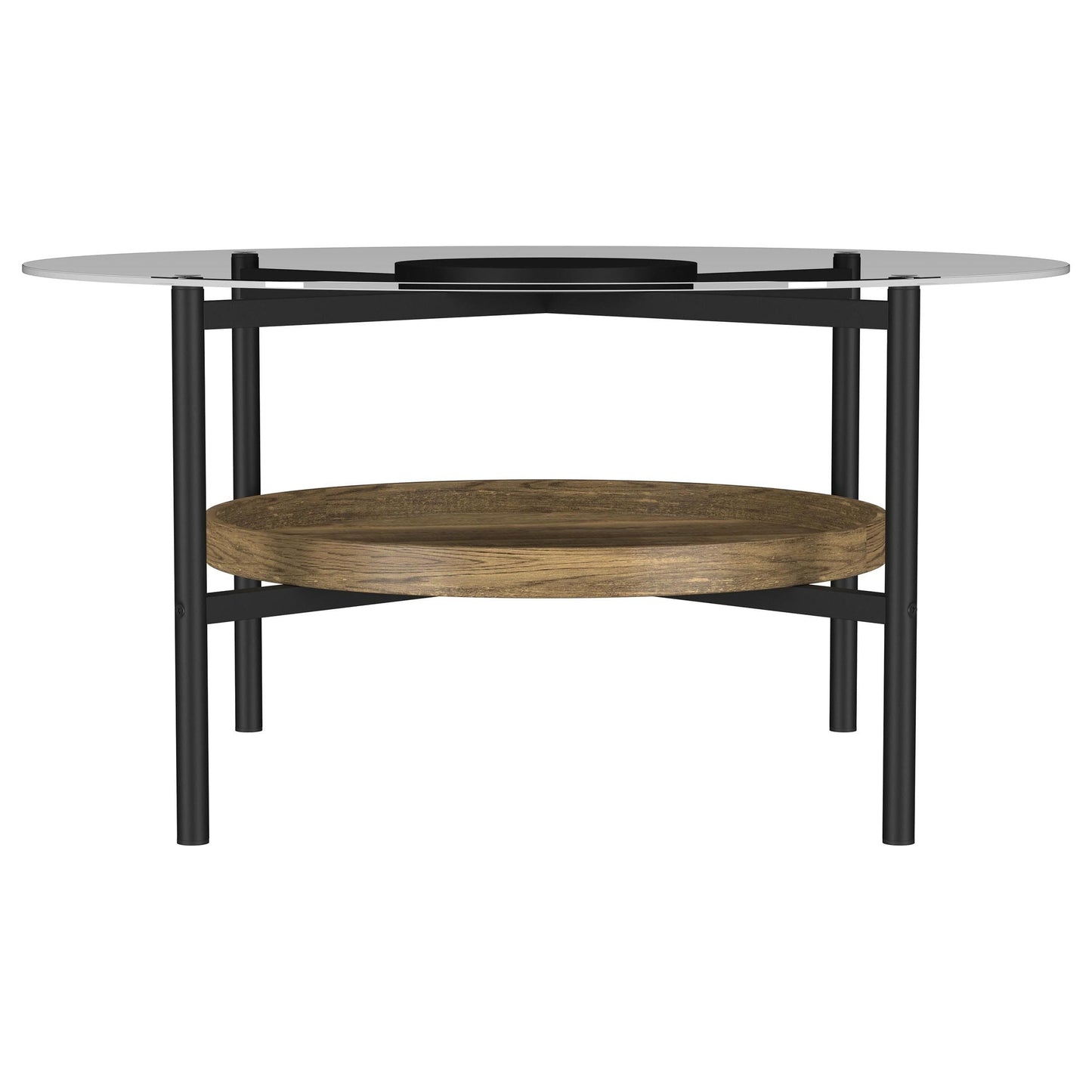 Delfin 3-piece Round Coffee and End Table Set Brown