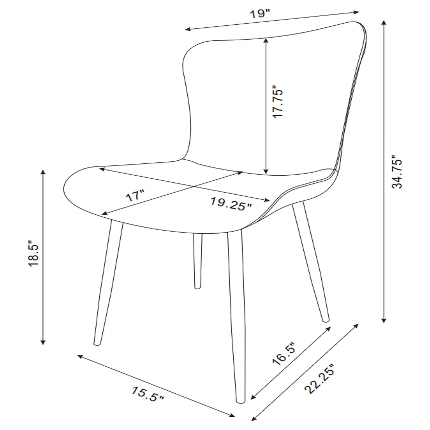 Horizon Upholstered Dining Side Chair Warm Grey (Set of 2)