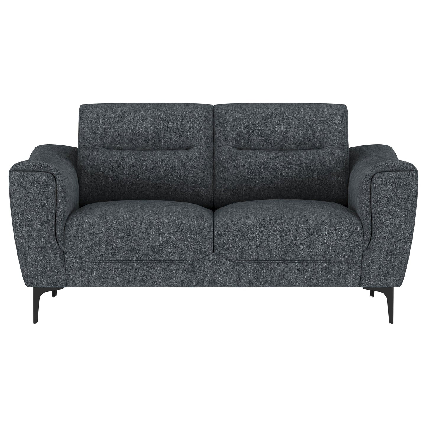 Nolan Upholstered Sloped Track Arm Loveseat Charcoal