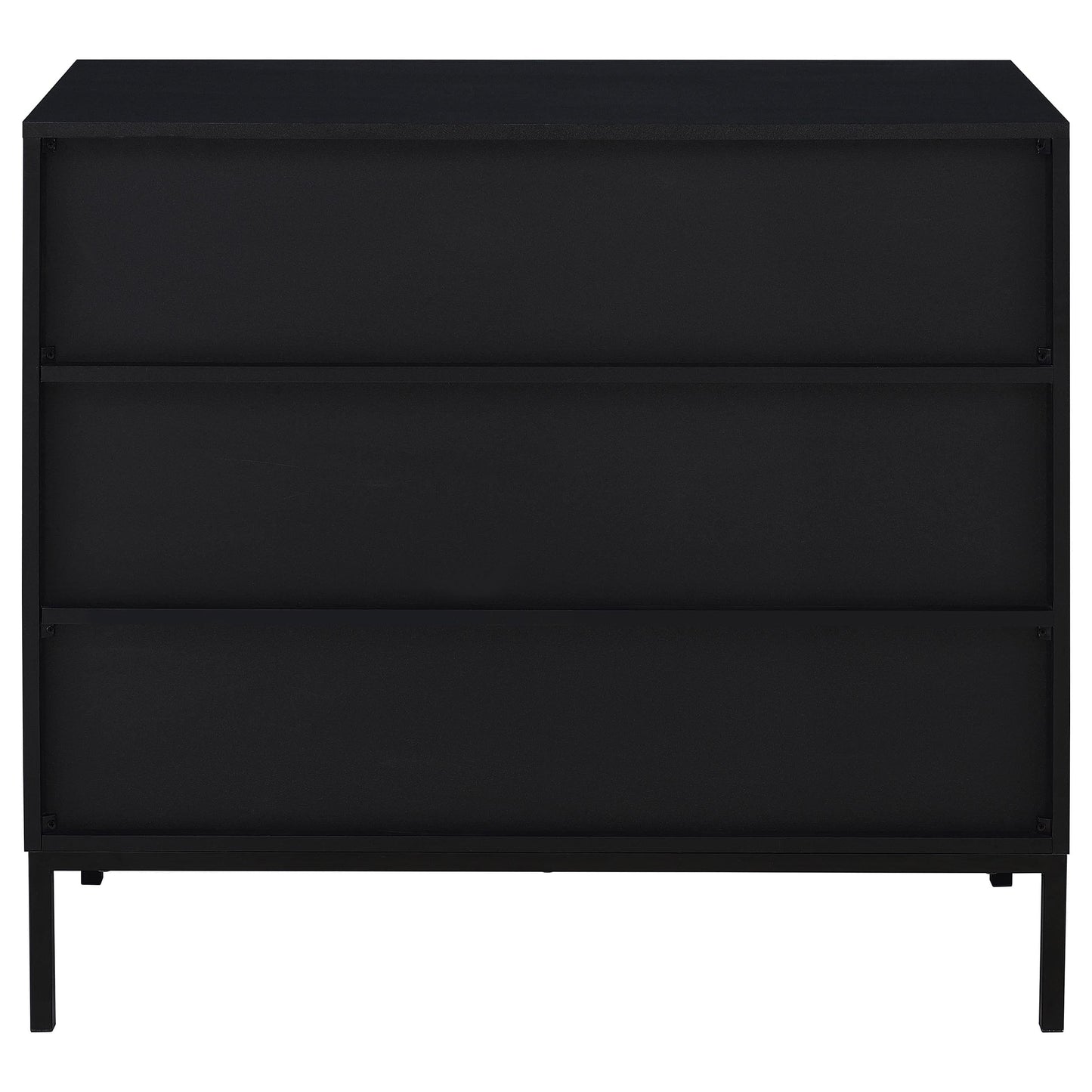 Jess 2-door Arched Fluted Glass Accent Cabinet Black