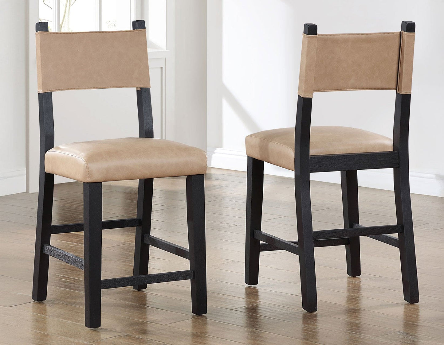 Aubrey 5-Piece 59.5″ Counter Dining Set, Black Finish