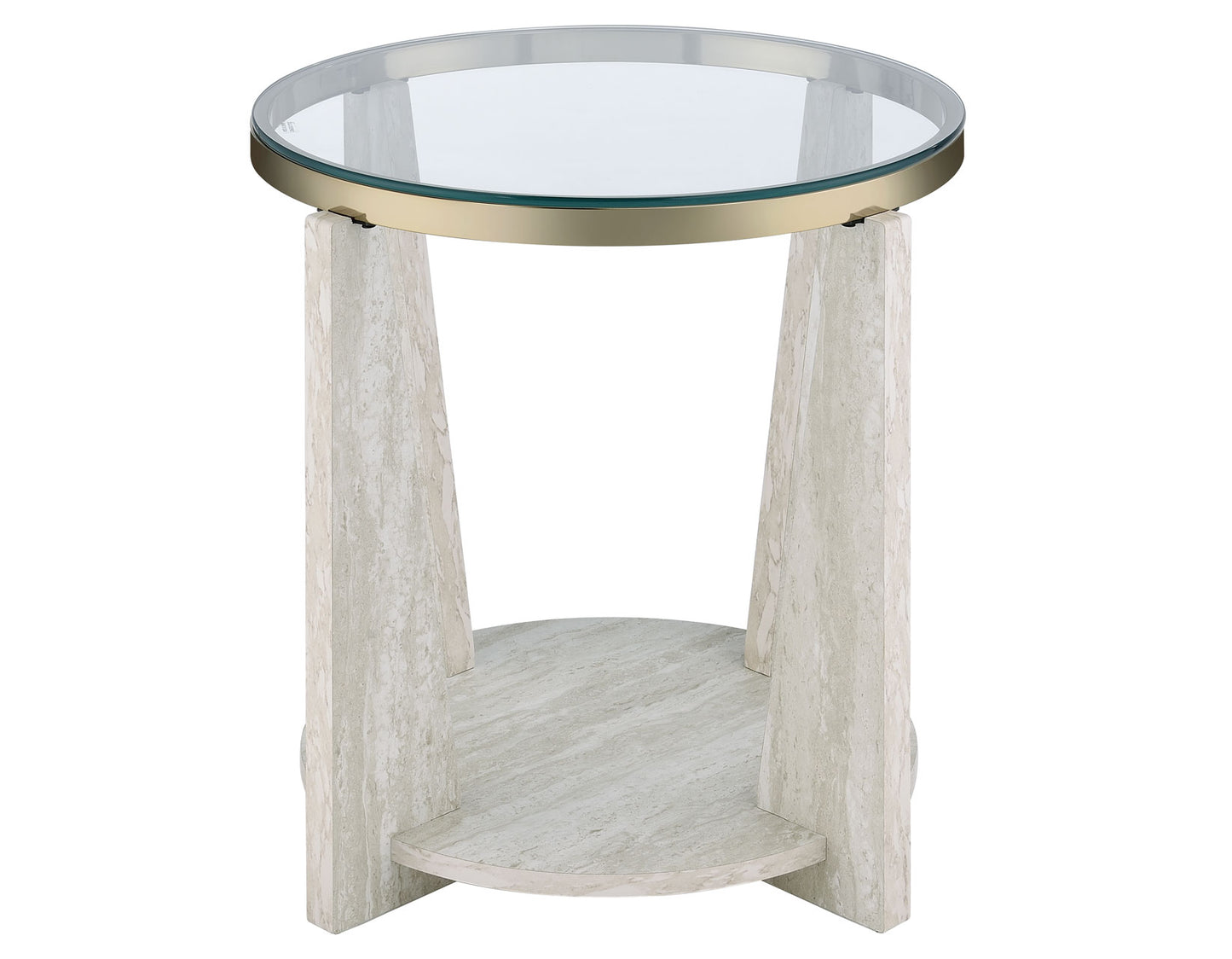 Wanda 24″ Round Glass Top End Table