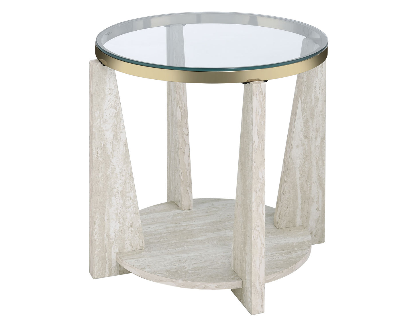 Wanda 24″ Round Glass Top End Table