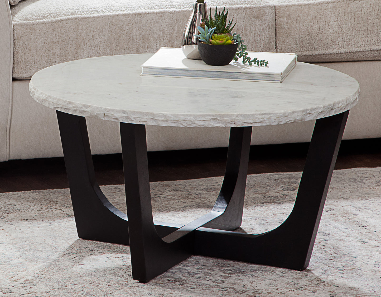 Chrissy 32″ Solid White Marble Top Coffee Table