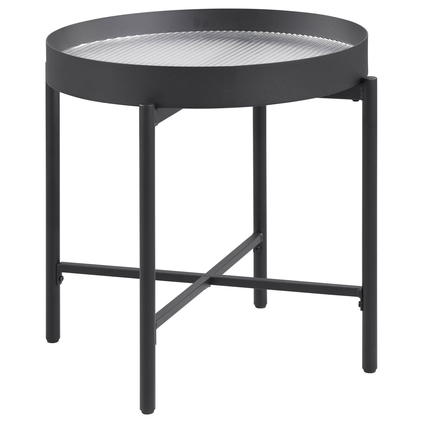 Ozella 3-piece Round Coffee and End Table Set Sandy Black