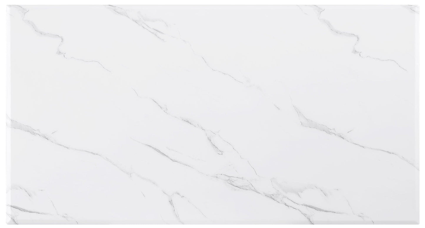 Visalia 2-piece Faux Marble Coffee and End Table Set White