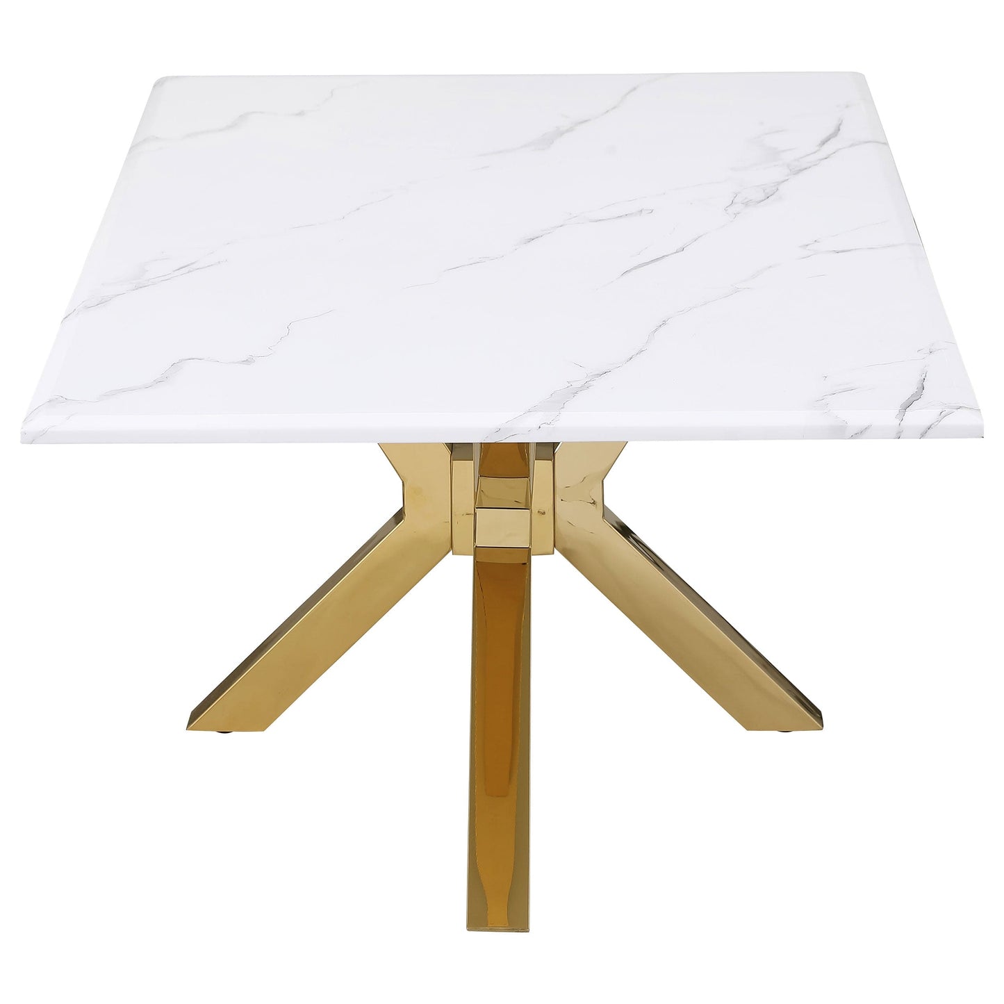 Visalia 2-piece Faux Marble Coffee and End Table Set White