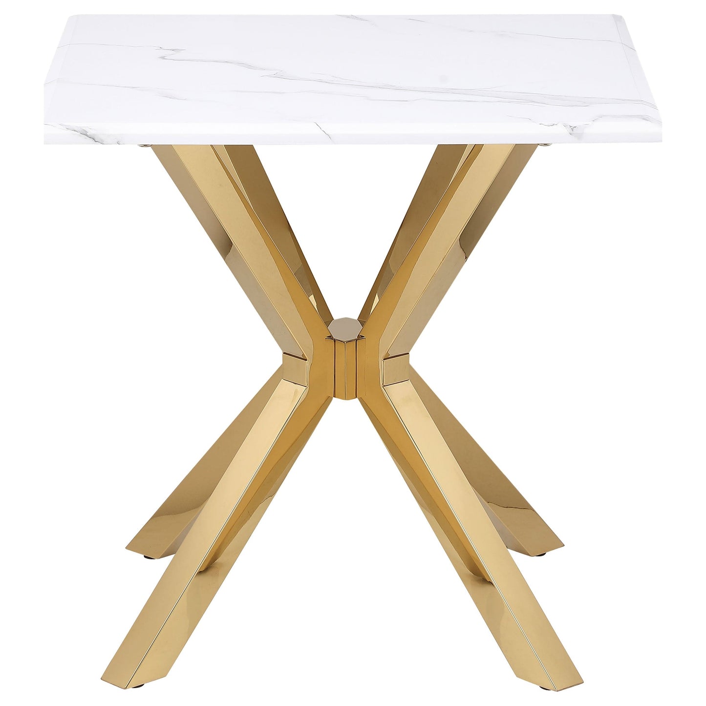 Visalia 2-piece Faux Marble Coffee and End Table Set White