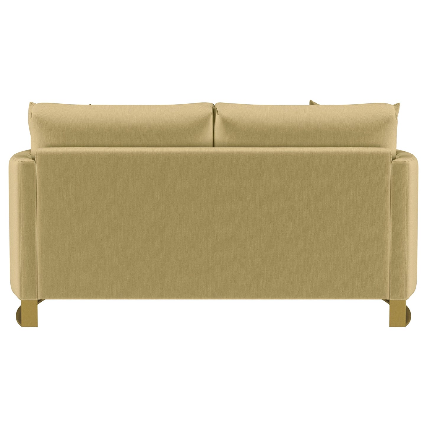 Corliss Upholstered Curved Track Arm Loveseat Camel