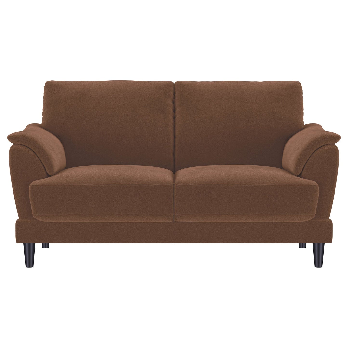 Selma Velvet Upholstered Crescent Arm Loveseat Rust
